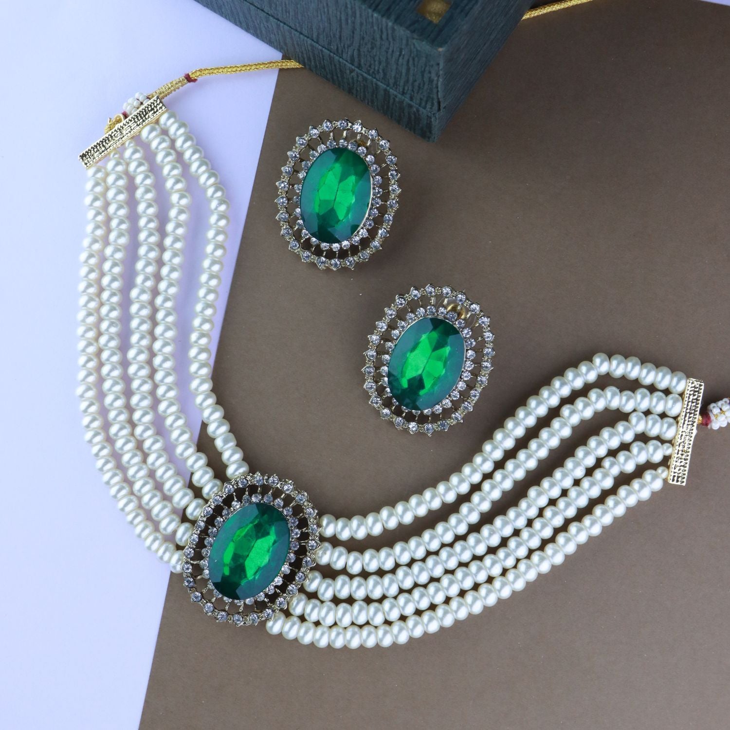 Roop Green Choker Set