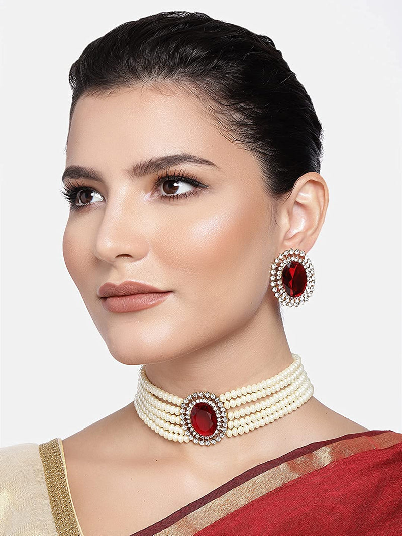 Roop Maroon Choker Set