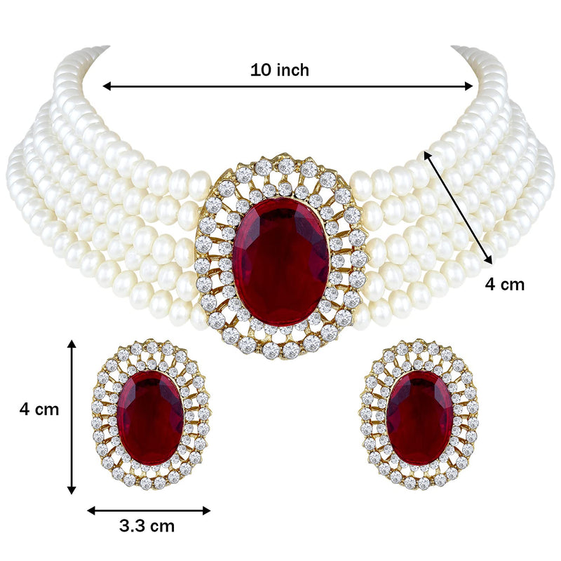 Roop Maroon Choker Set