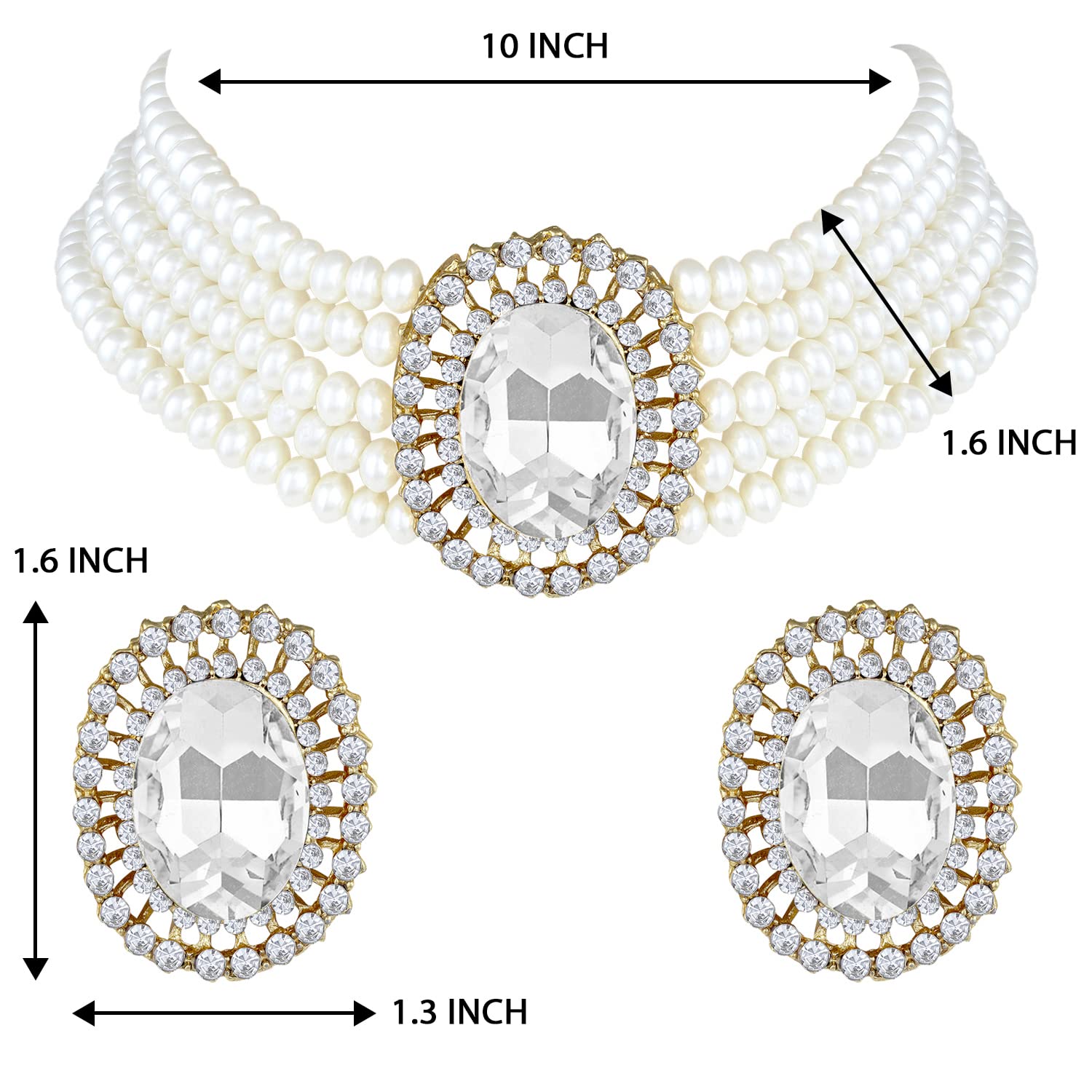 Roop White Choker Set