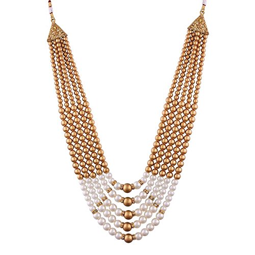 gold plated , moti mala, stones  , Dulha Necklace