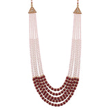 gold plated , moti mala, stones , Dulha Necklace