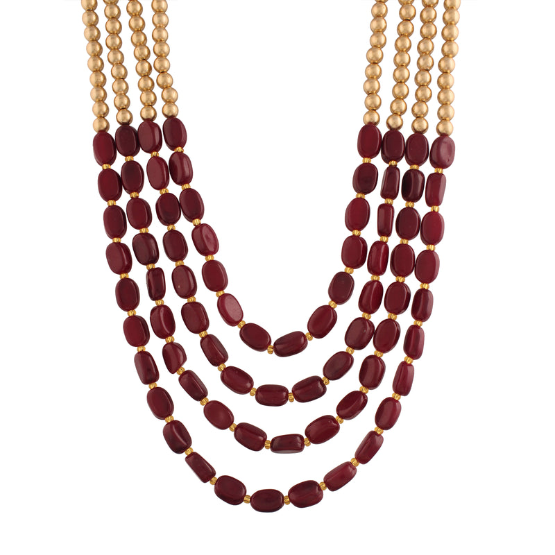 Yudhvir Maroon Necklace For Women