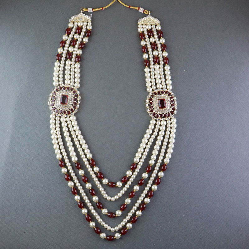 Riyansh Maroon Necklace For Men