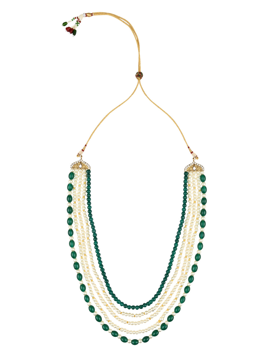 Aakarsh Green Necklace For Men