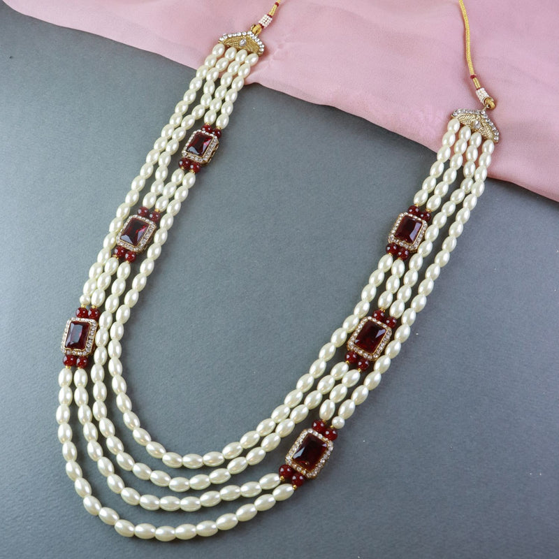 Devansh Maroon Necklace