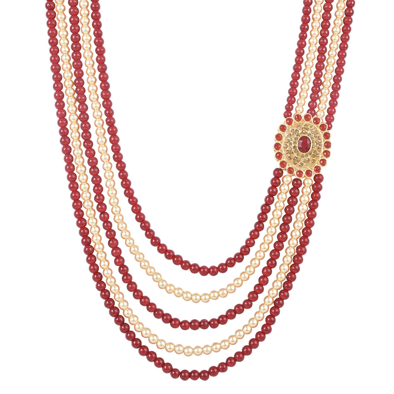 Samar Maroon Necklace For Men