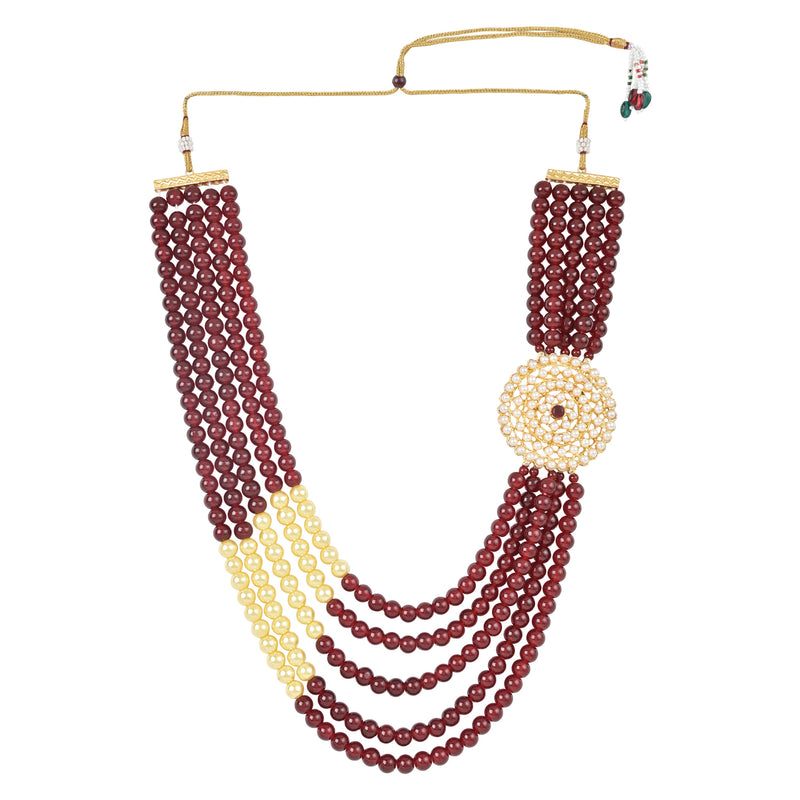 Mayank Maroon Necklace For Men