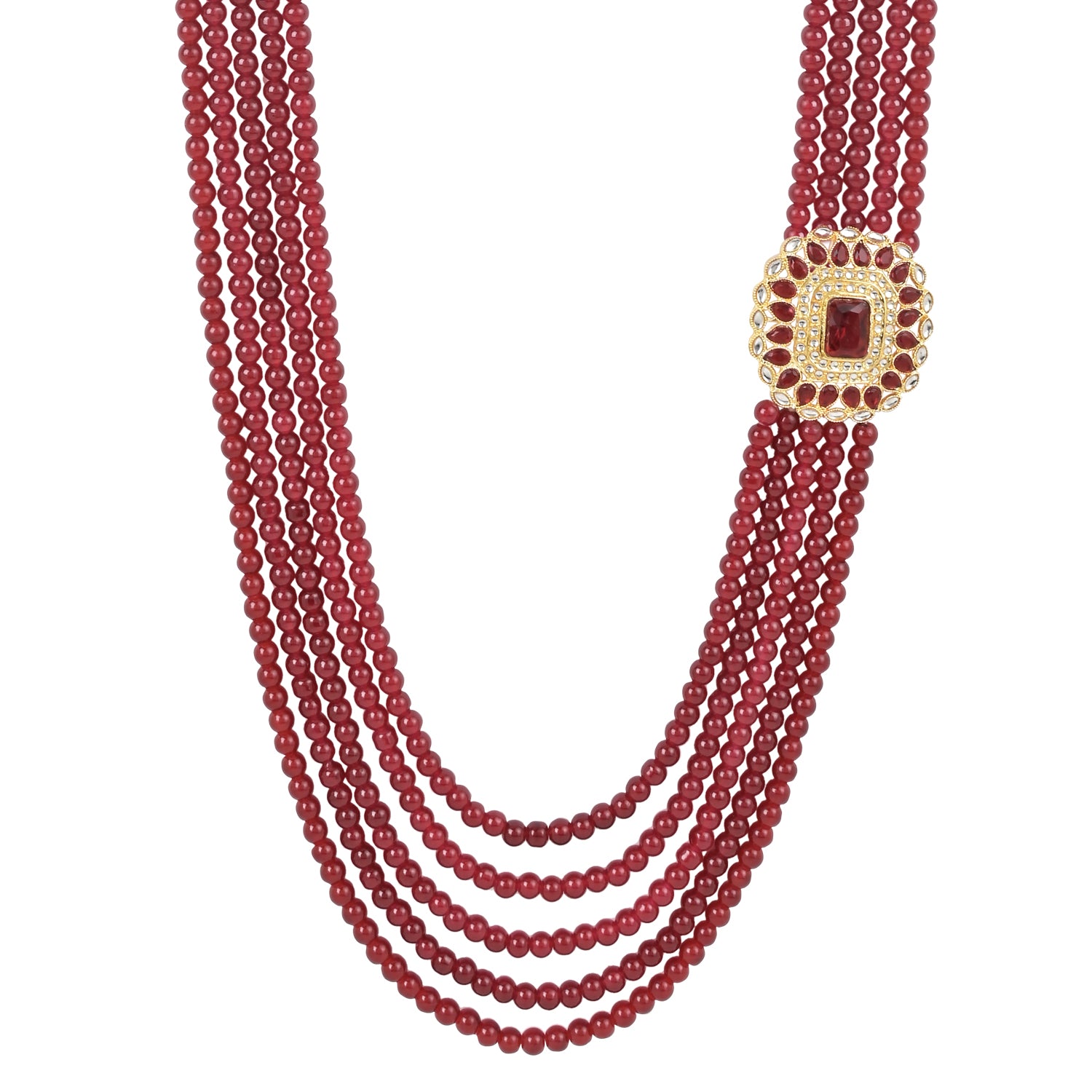 Aarav Maroon Necklace For Men