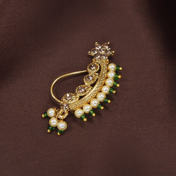 traditional stones , pearls , nose ring
