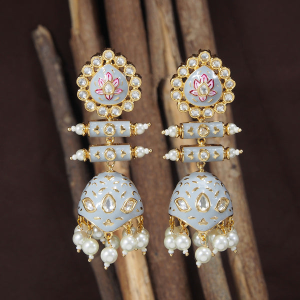 meenakari , kundan , pearls earring 