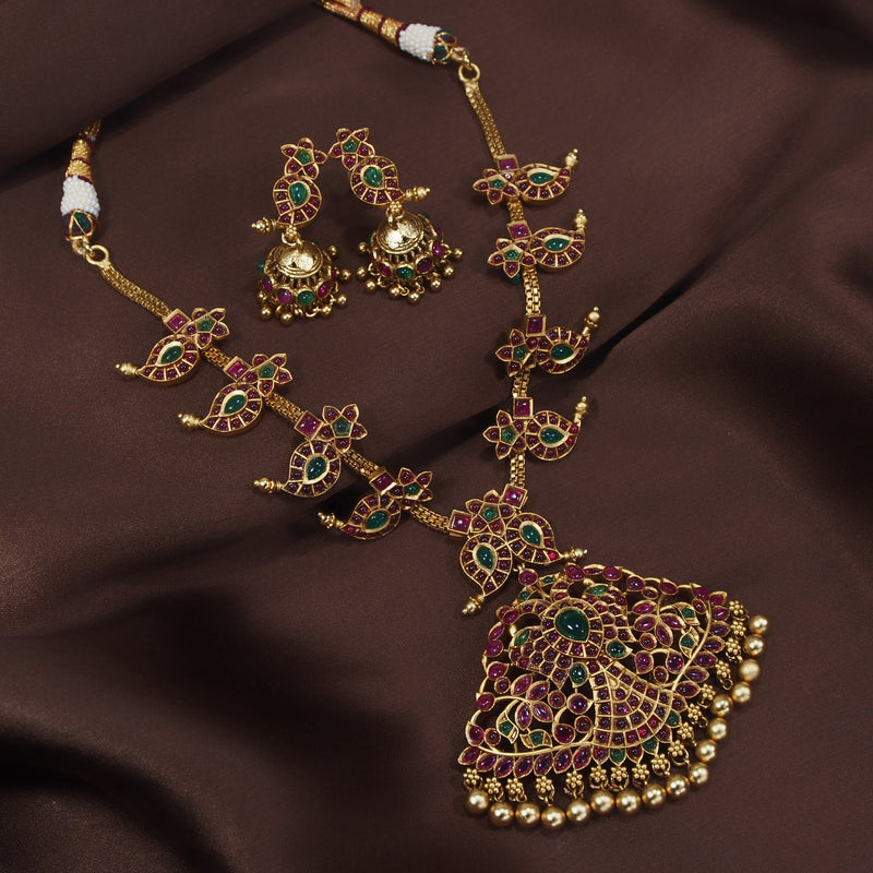 temple jewellery, kundan , pearls ,jewellery set 