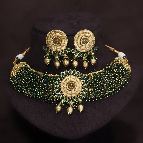 gold plated , kundan , pearls ,choker set 