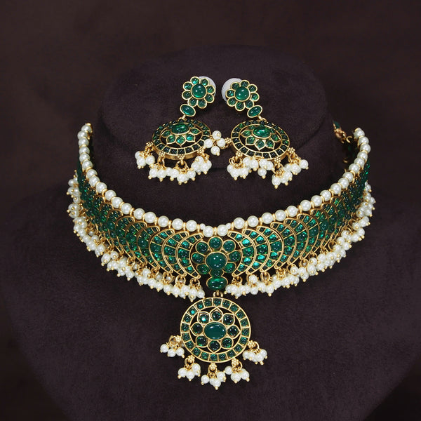 kundan , pearls , choker set 