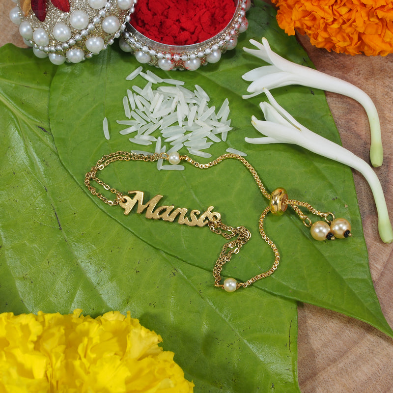 Gold Plated Personalized Name Bracelet