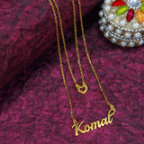 Gold Plated Personalized Name Necklace With Heart