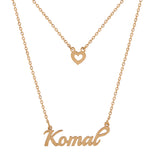 Gold Plated Personalized Name Necklace With Heart