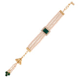 Gold Plated Hanging Pearl Studded Lumba for Bhabhi