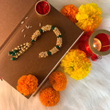 Gold Plated Hanging Pearl Studded Lumba for Bhabhi