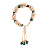 Gold Plated Hanging Pearl Studded Lumba for Bhabhi