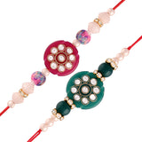 18k Gold Plated Pearl Combo Rakhi Bracelet for Men/Brother (Pack of 2)