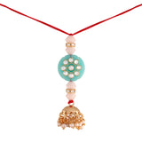 Gold Plated Hanging Pearl Studded Lumba for Bhabhi