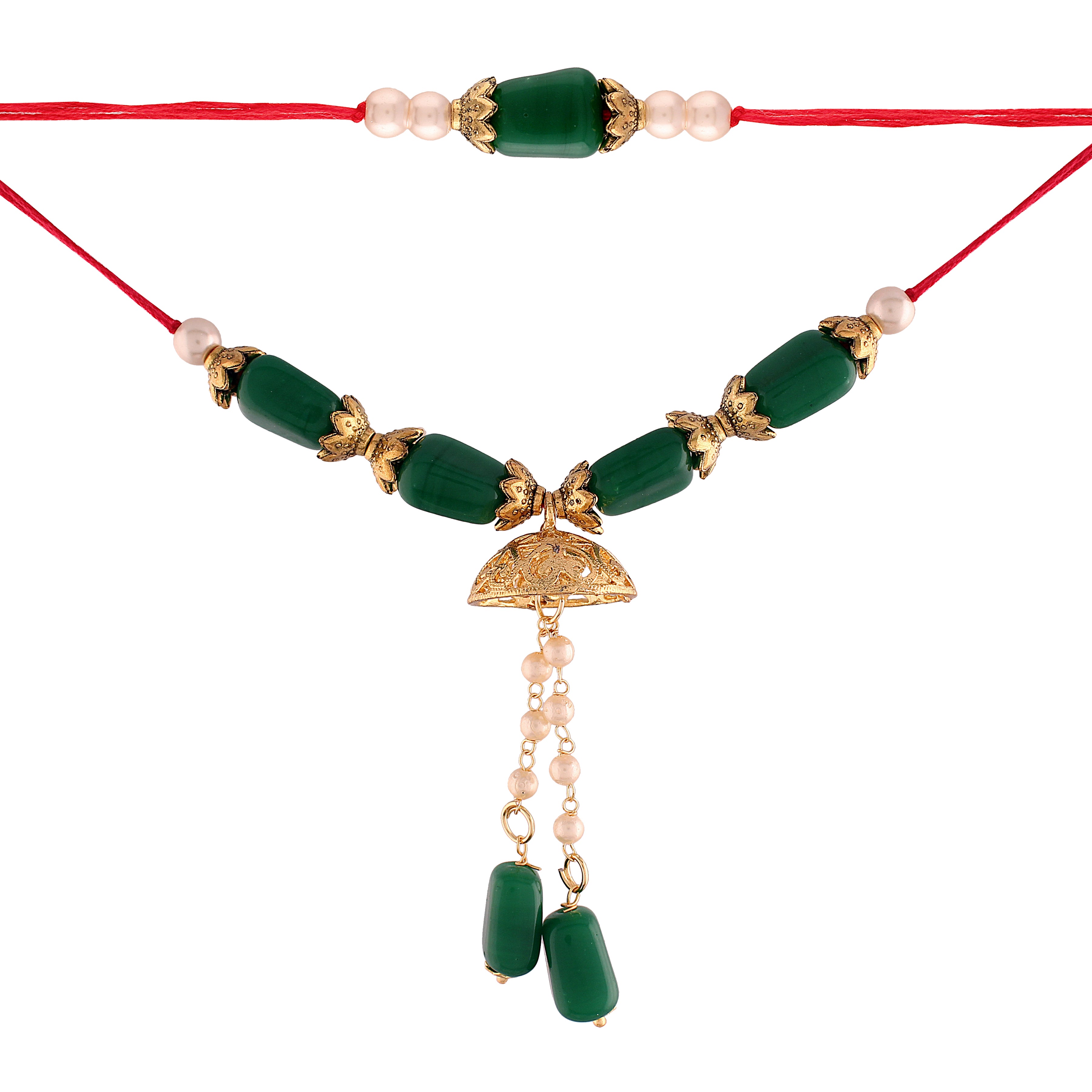 Pearl  Bhaiya Bhabhi Lumba Rakhi With Roli Chawal