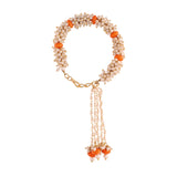 Gold Plated Hanging Pearl Studded Lumba for Bhabhi