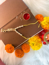 Gold Plated Hanging Pearl Studded Lumba for Bhabhi