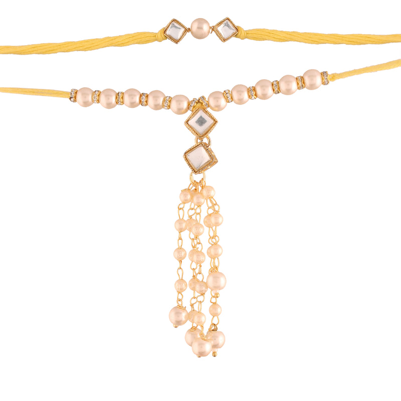 Kundan and  Pearl Bhaiya Bhabhi Rakhi With Roli Chawal