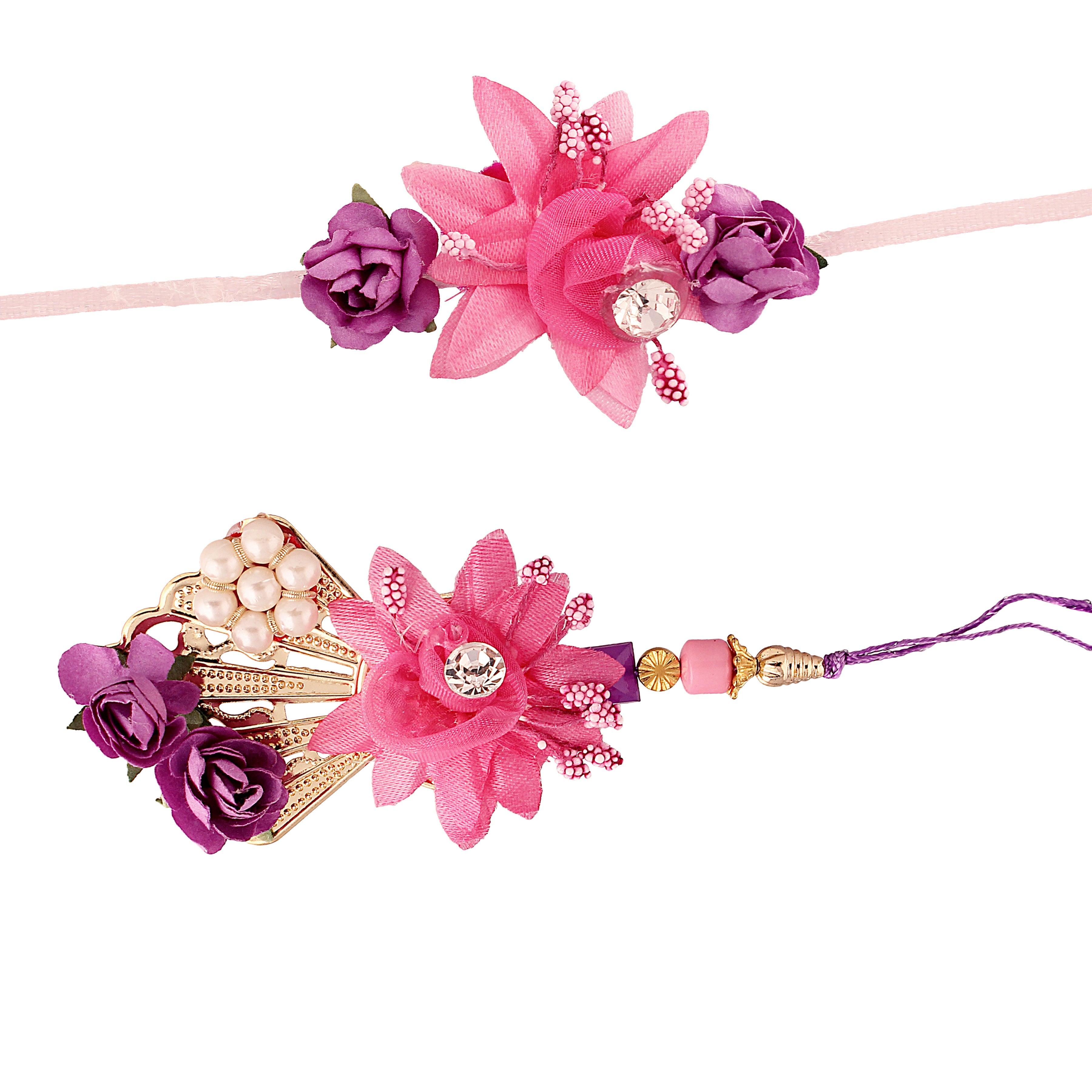 Colourful Tassel Work Bhaiya Bhabhi Rakhi With Roli Chawal