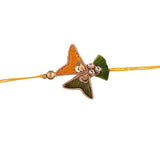 Yellow Green Pearl Bead Bhaiya Bhabhi Rakhi With Roli Chawal