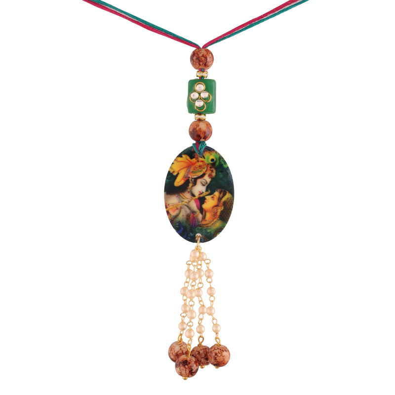 Radha Krishna Bhaiya Bhabhi Lumba Rakhi With Roli Chawal