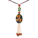 Gold Plated Hanging Krishna Pearl Studded Lumba for Bhabhi