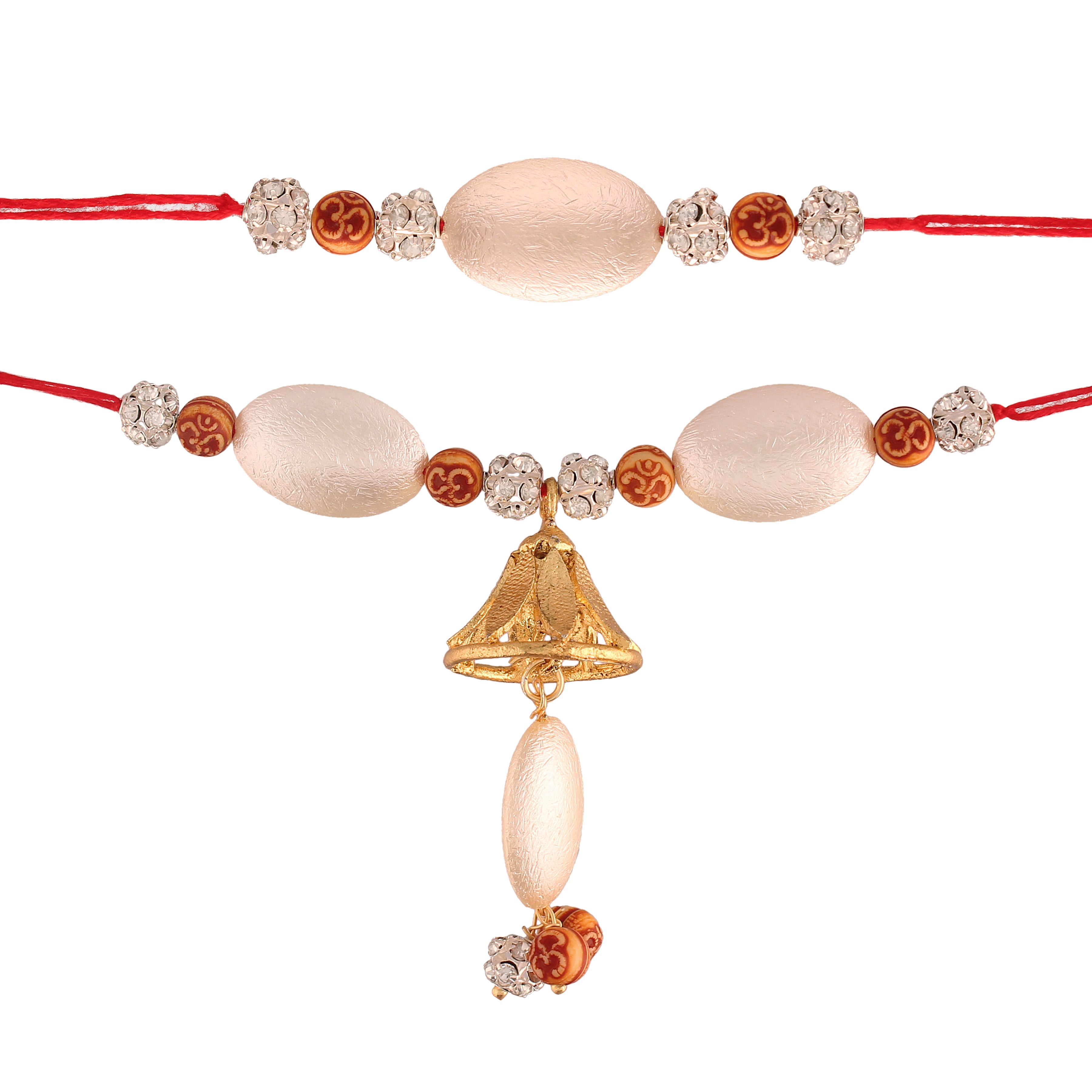 Traditional Bhaiya Bhabhi Lumba Pearl & Rakhi  With Roli Chawal