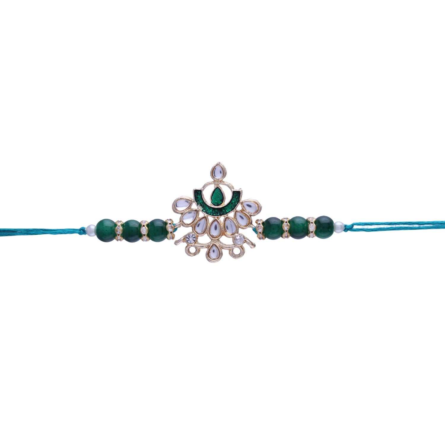Designer Pearl Beads Studded Rakhi Bracelet for Brother/ Bhaiya
