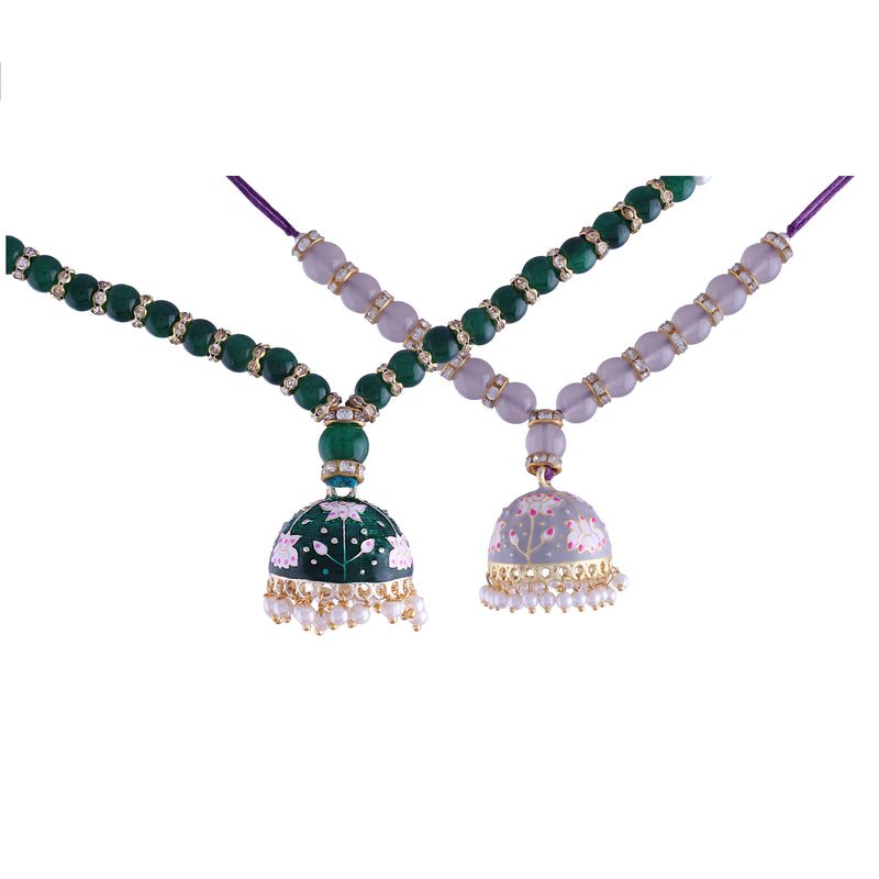 meenakari, kundan , stones , pearls , lumba