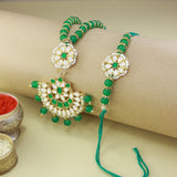 meenakri , kundan , pearls ,stones ,lumba rakhi