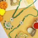 Designer Bhaiya Bhabhi Hanging Lumba Rakhi Combo Set