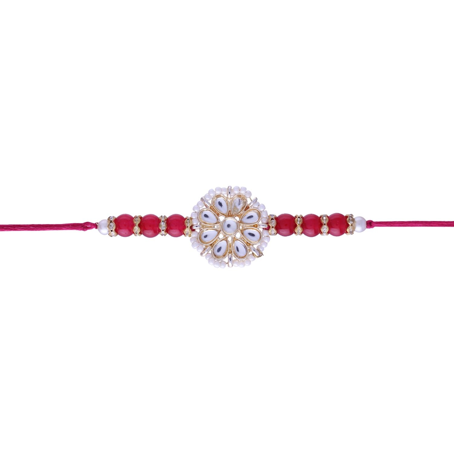 Designer Pearl Beads Studded Rakhi Bracelet for Brother/ Bhaiya