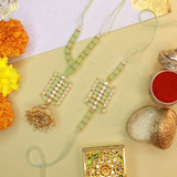 Designer Bhaiya Bhabhi Hanging Lumba Rakhi Combo Set