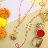 Designer Bhaiya Bhabhi Hanging Lumba Rakhi Combo Set