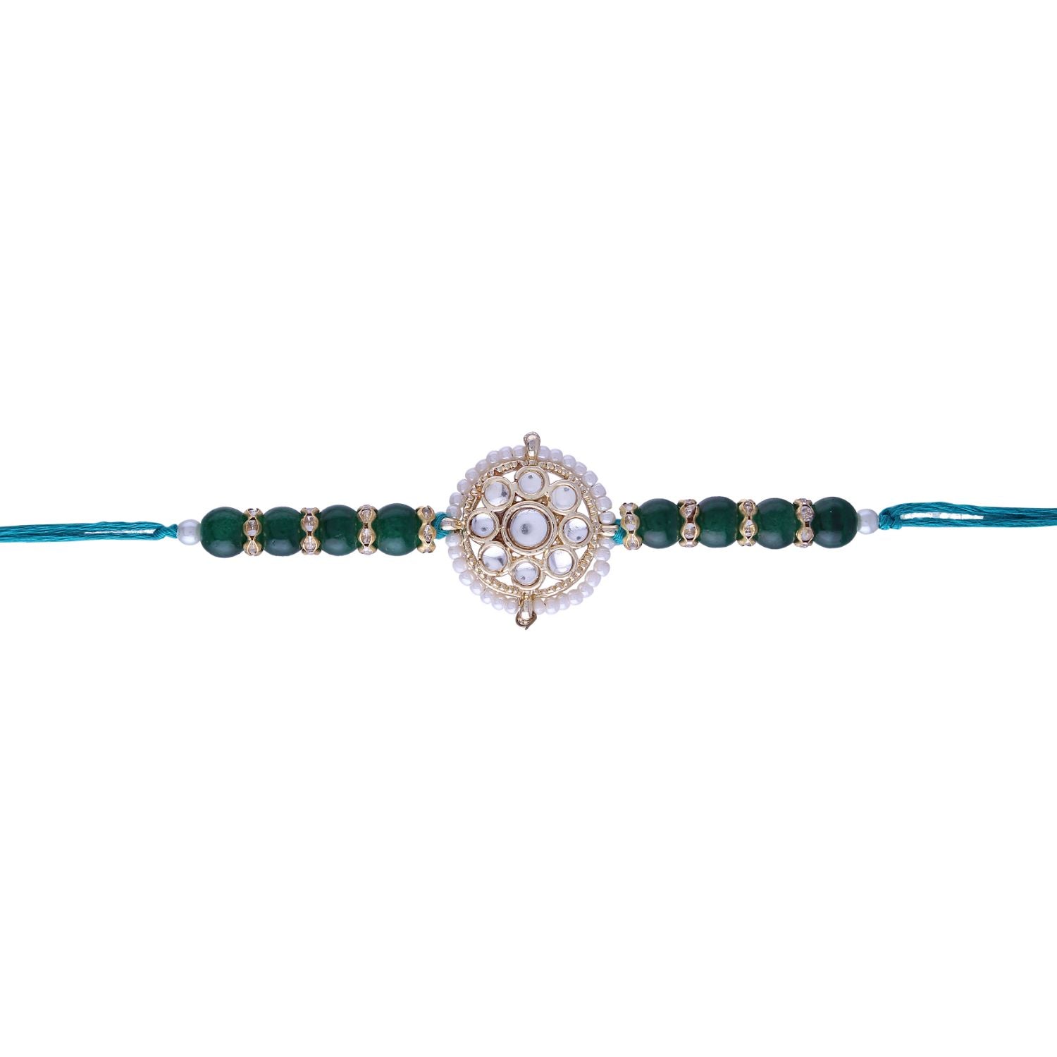 Designer Pearl Beads Studded Rakhi Bracelet for Brother/ Bhaiya