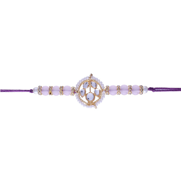 Designer Pearl Beads Studded Rakhi Bracelet for Brother/ Bhaiya