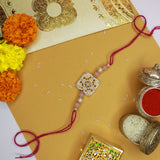 Designer Pearl Beads Studded Rakhi Bracelet for Brother/ Bhaiya