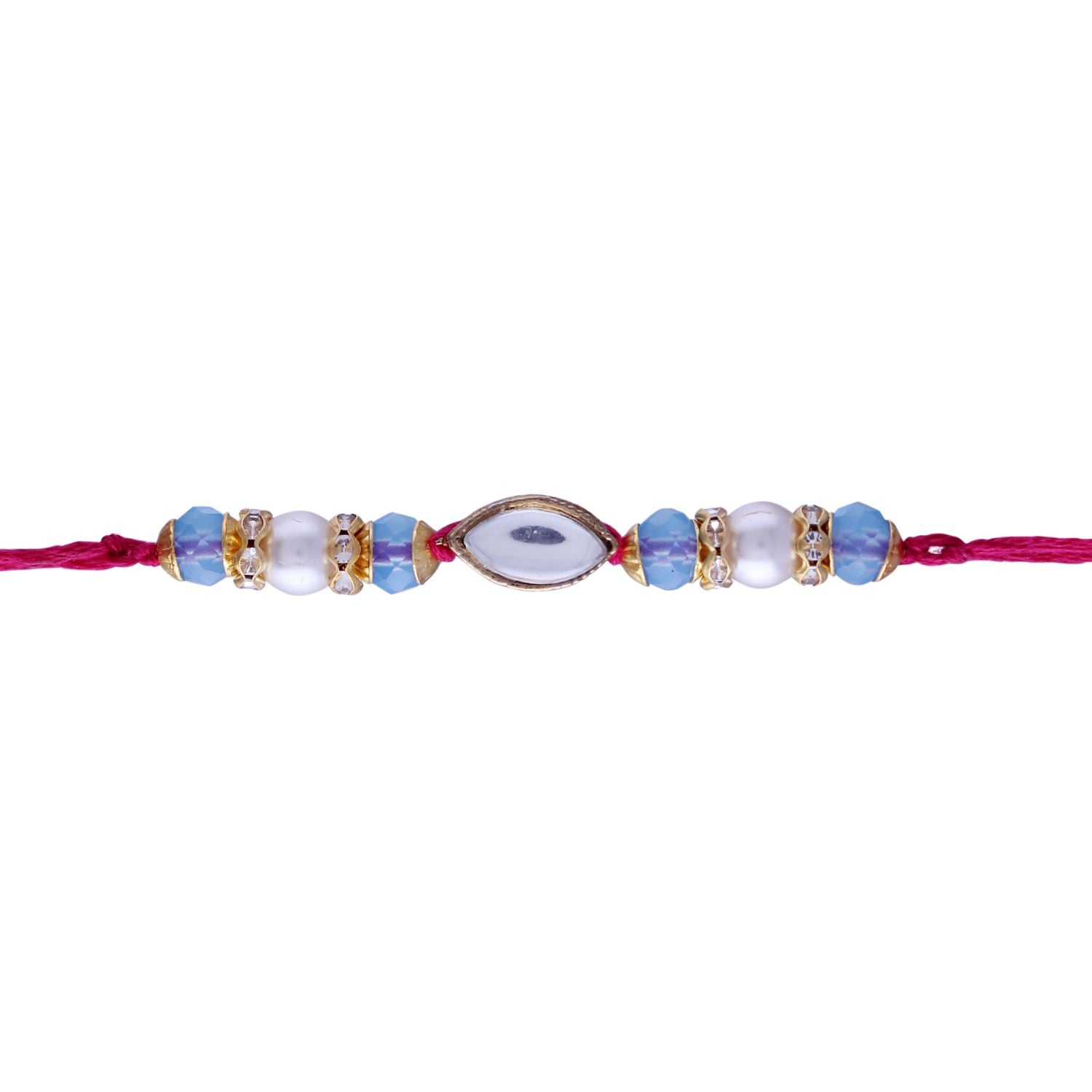Designer Pearl Beads Studded Rakhi Bracelet for Brother/ Bhaiya
