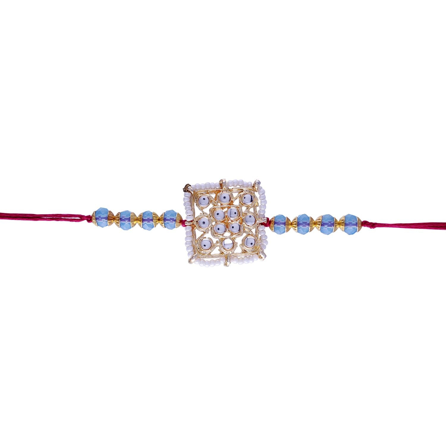 Designer Pearl Beads Studded Rakhi Bracelet for Brother/ Bhaiya