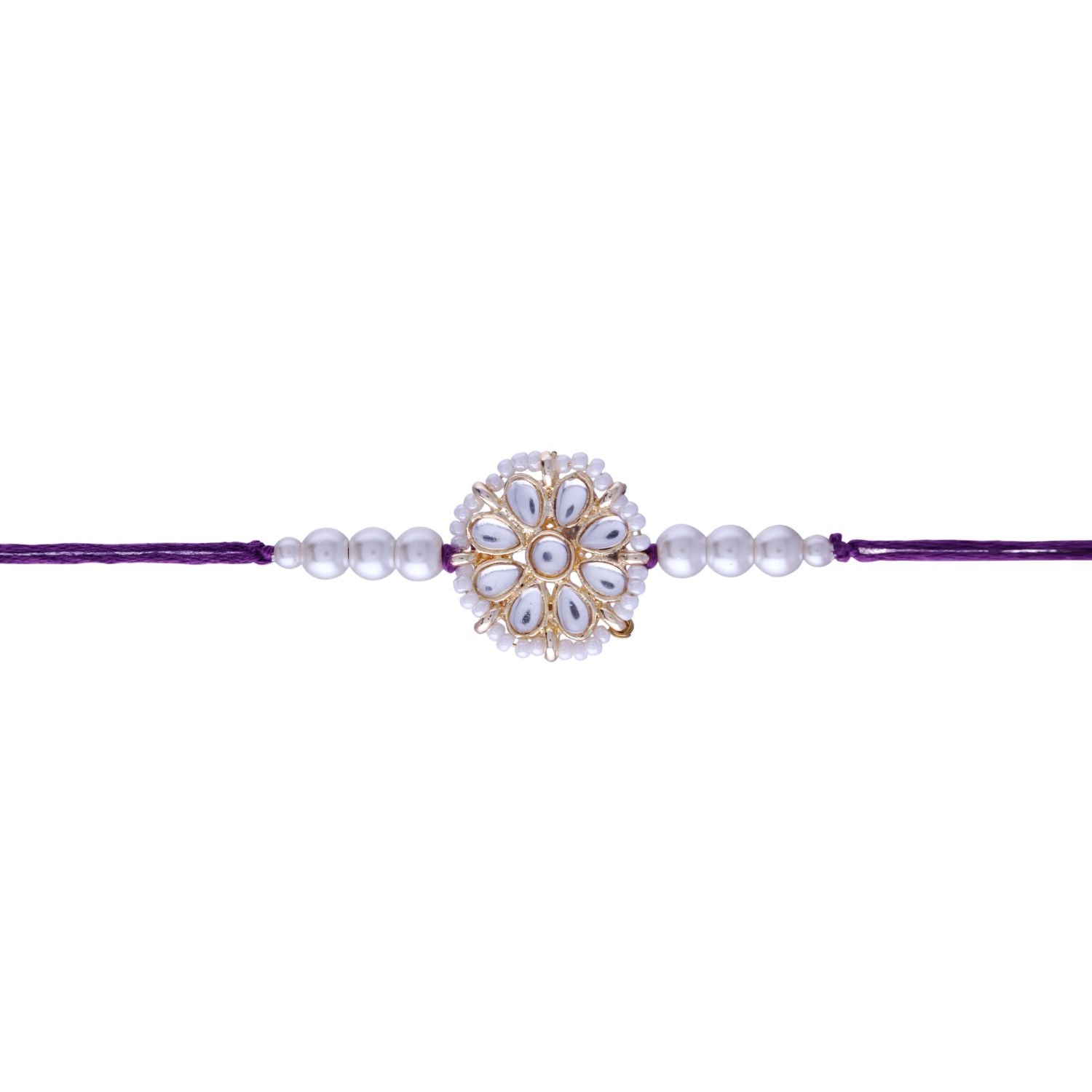 Designer Pearl Beads Studded Rakhi Bracelet for Brother/ Bhaiya