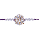 Designer Pearl Beads Studded Rakhi Bracelet for Brother/ Bhaiya