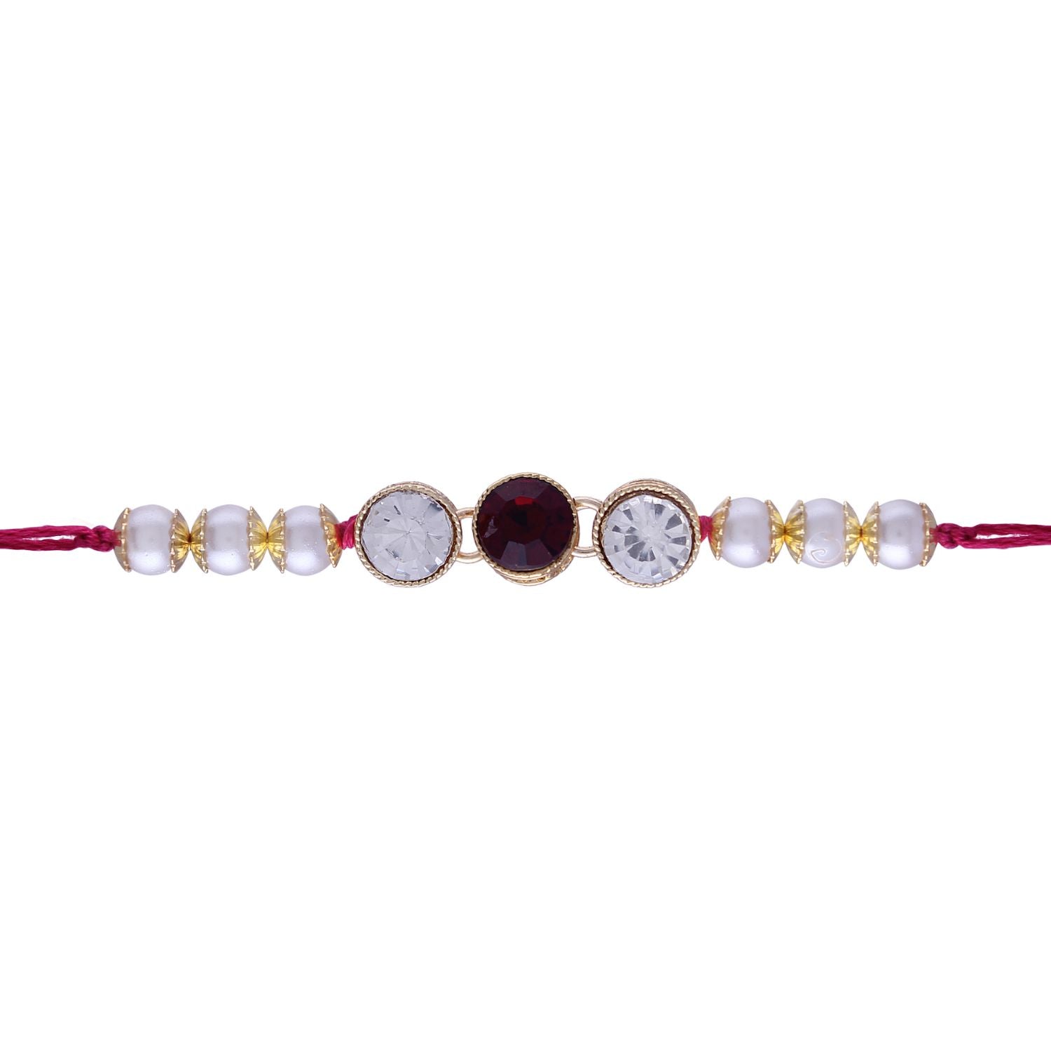Designer Pearl Beads Studded Rakhi Bracelet for Brother/ Bhaiya